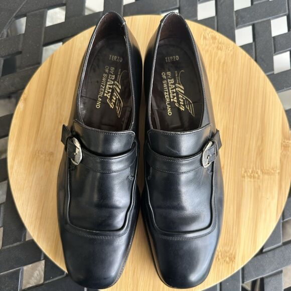 Wing By Bally Of Switzerland Men\'s Terzo Monk Strap Leather Shoes Black Size 8 main image 11